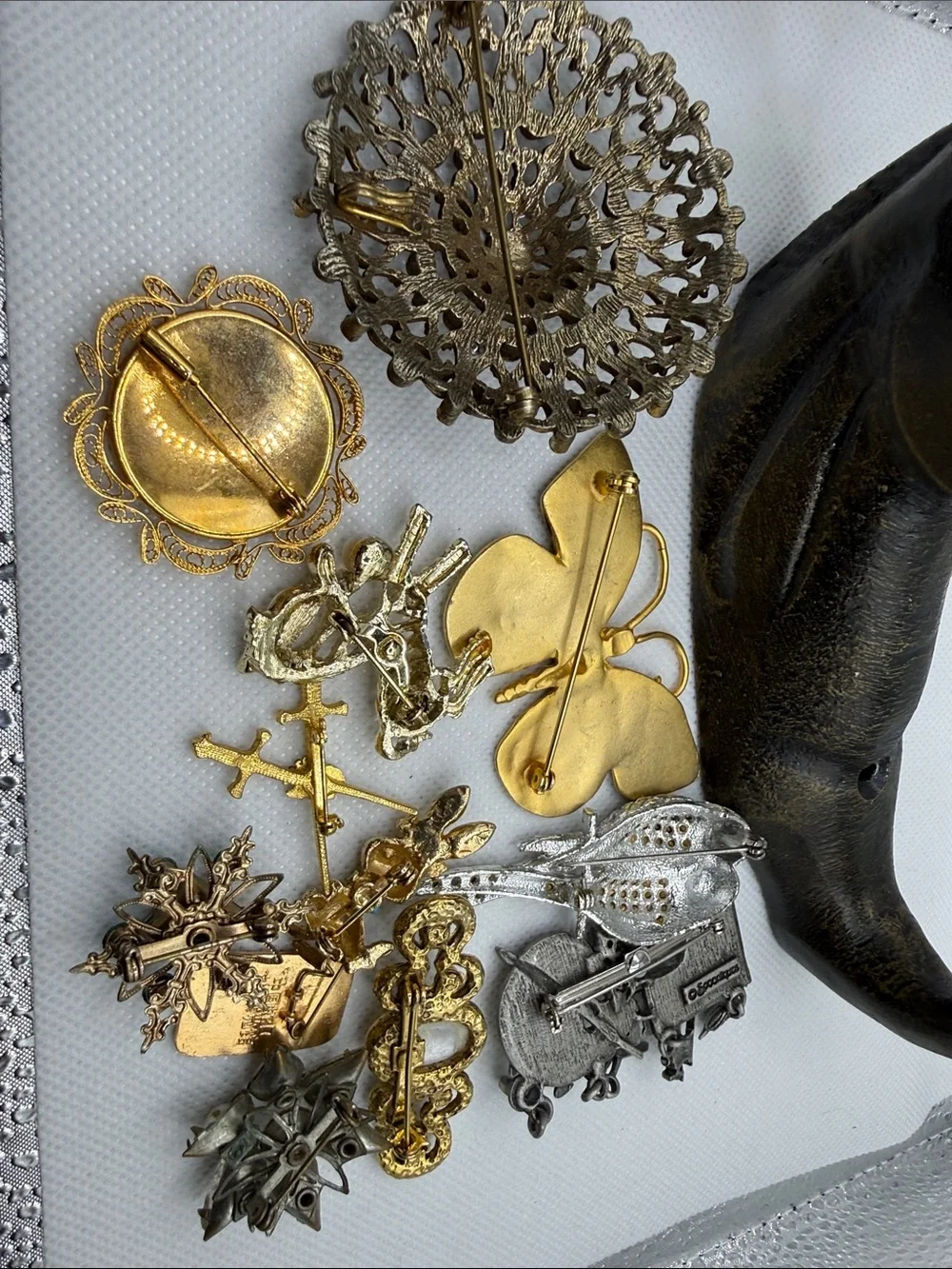 Vintage lux brooch pin rehab wear art harvest rare pieces high potential